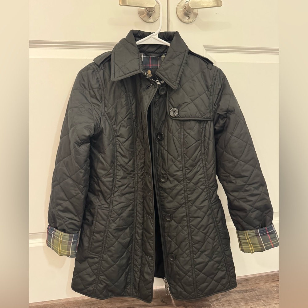 Barbour Black Jacket with Plaid Lining